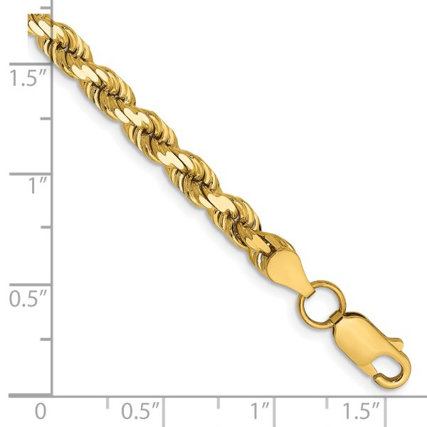 14k 4.5mm D/C Rope with Lobster Clasp Chain - Image 2