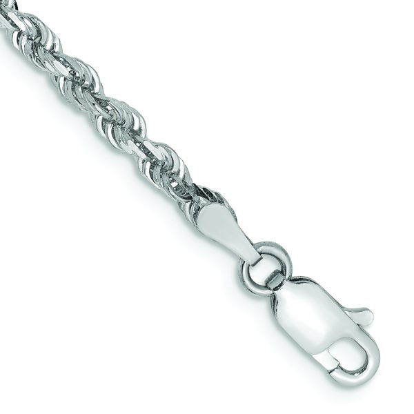 10k White Gold 3mm D/C Quadruple Rope Chain