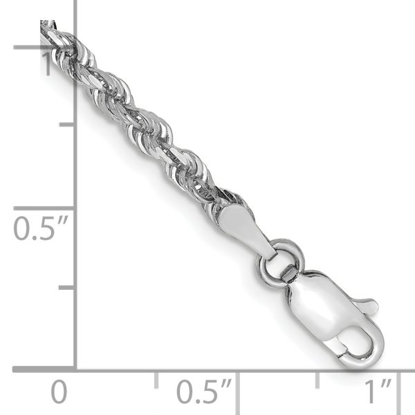 10k White Gold 3mm D/C Quadruple Rope Chain - Image 2