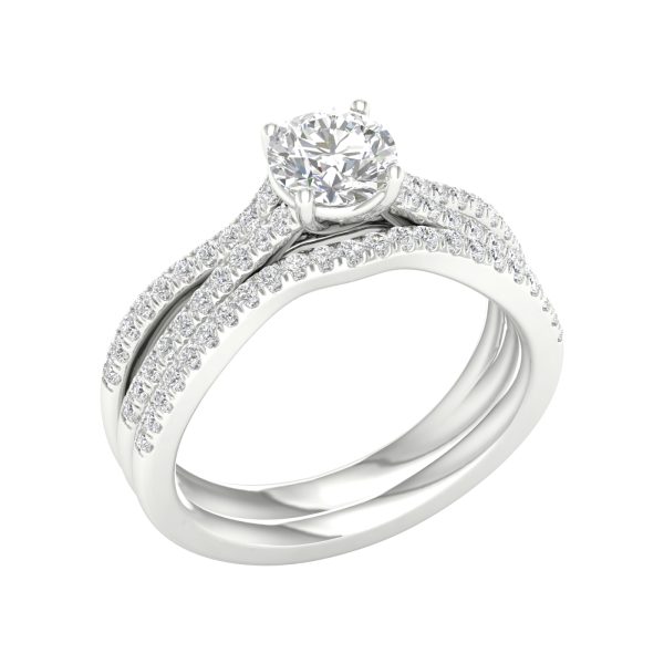 14K 1.40CT Lab Grown Diamond Bridal Set - Image 2