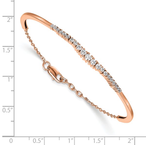 14K Rose Gold Lab Grown Diamond VS/SI FGH Graduated Bangle Bracelet - Image 2