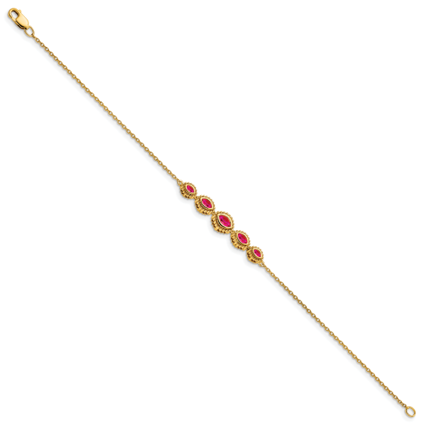 14k Marquise Ruby Bracelet - Image 3