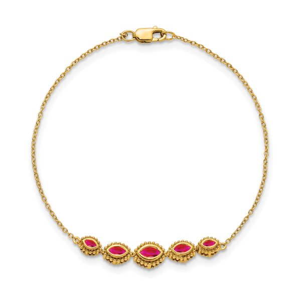 14k Marquise Ruby Bracelet - Image 2