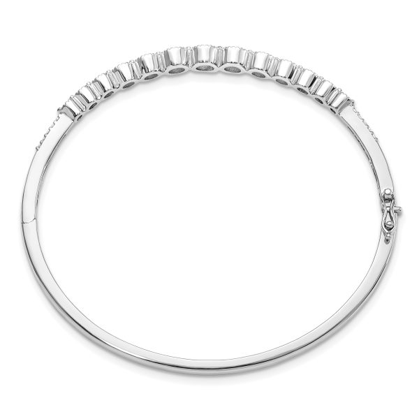 14K White Gold Lab Grown Diamond VS/SI FGH Bangle Bracelet - Image 2