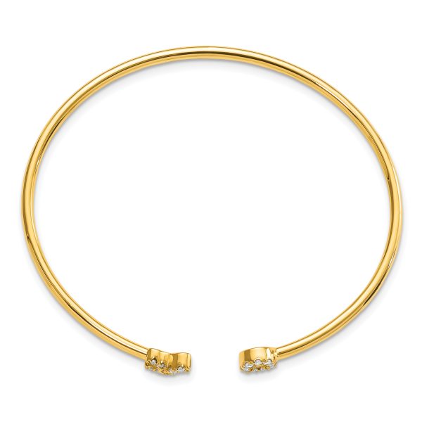 14k Diamond X & O Cuff Bangle - Image 2