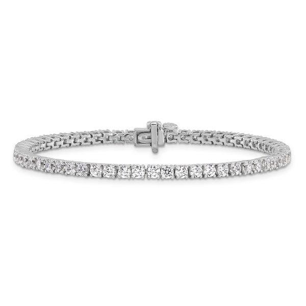 14k White Gold Lab Grown Diamond VS/SI FGH Tennis Bracelet - Image 3