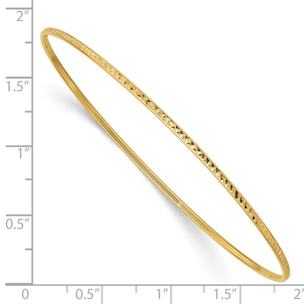 14k 1.5mm Diamond-Cut Slip-on Bangle Bracelet - Image 3