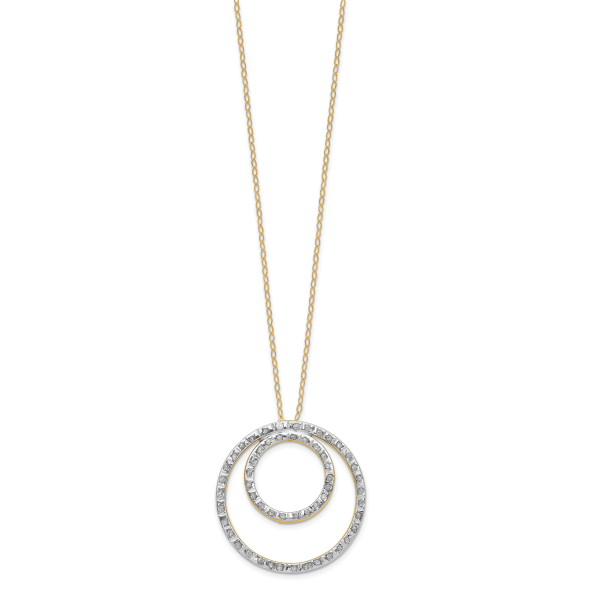 14k Diamond Fascination Double Circle Necklace - Image 2