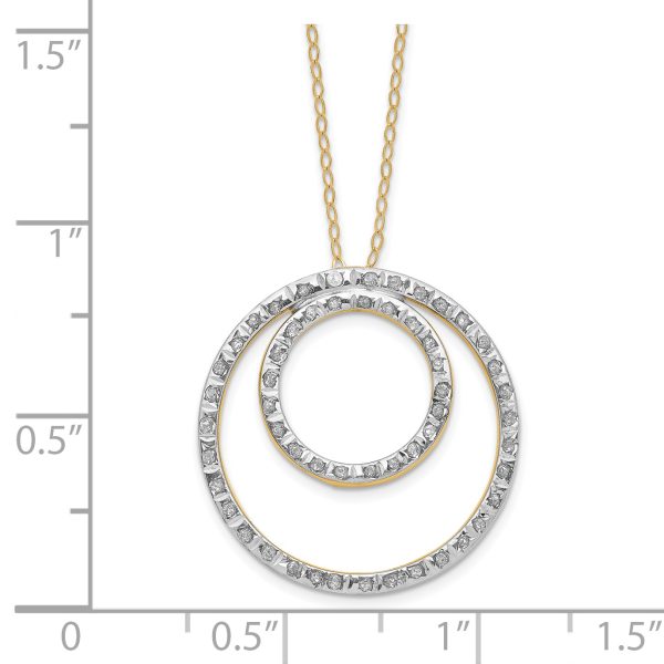 14k Diamond Fascination Double Circle Necklace - Image 3