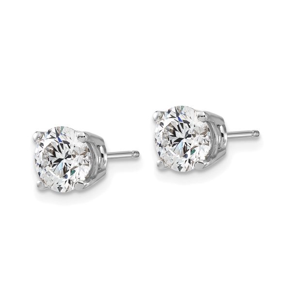 14K White Gold Lab Grown Diamond 2ctw VS/SI FGH 4 Prong Earrings - Image 2