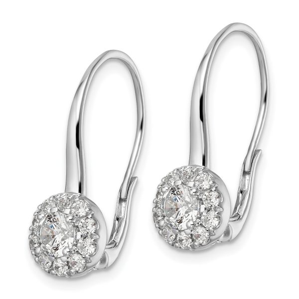 14K White Gold Lab Grown VS/SI FGH Dia Leverback Drop Earrings - Image 2