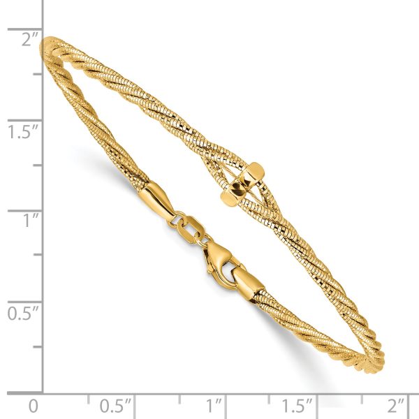 14K Polished Diamond-Cut Twisted Bracelet - Image 3