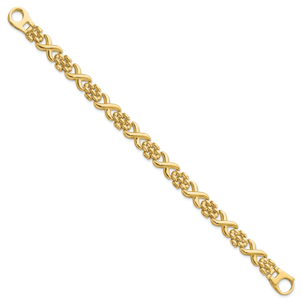 14K Polished X and O Fancy Link 7.5in Bracelet - Image 2