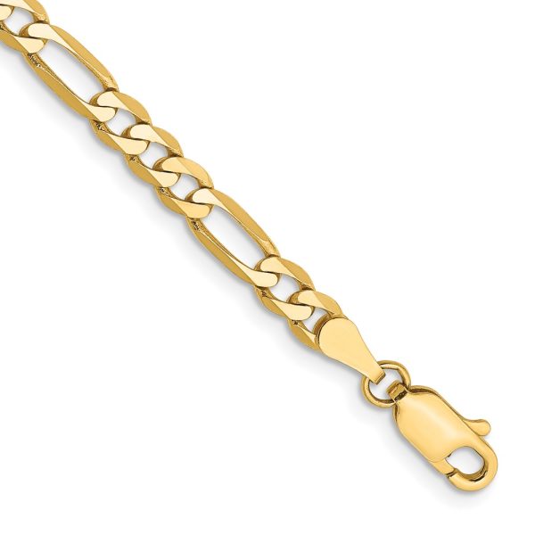 14k 4mm Flat Figaro Chain