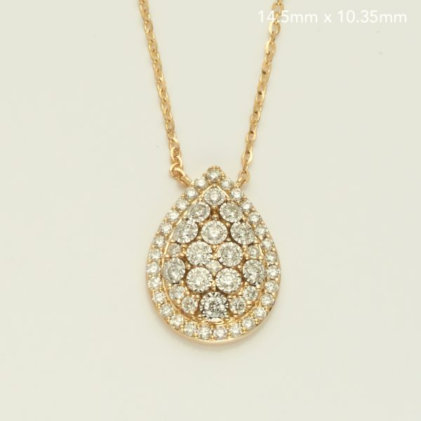 14KY 0.45CTW DIAMOND NECKLACE - TEAR DROP