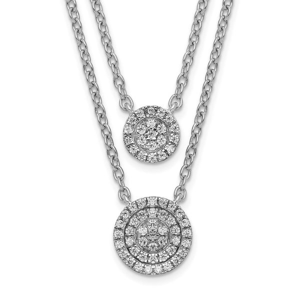 14k White Gold Double Strand 18in Necklace