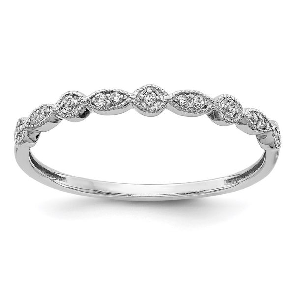 14k White Gold Diamond Fancy Band