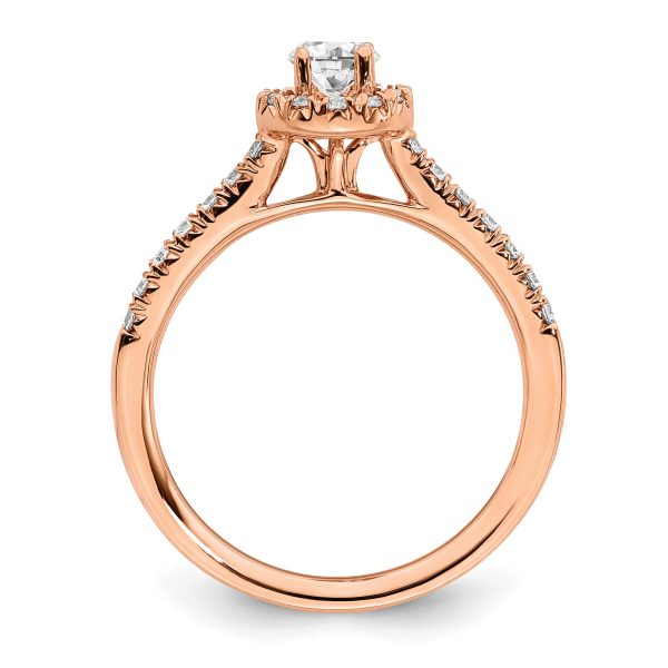 14K Rose Gold Eternal Promise Lab Grown VS/SI FGH Dia Halo Complete Ring - Image 2