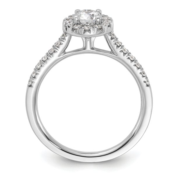 14K White Gold Eternal Promise Lab Grown VS/SI FGH Dia Halo Complete Ring - Image 2