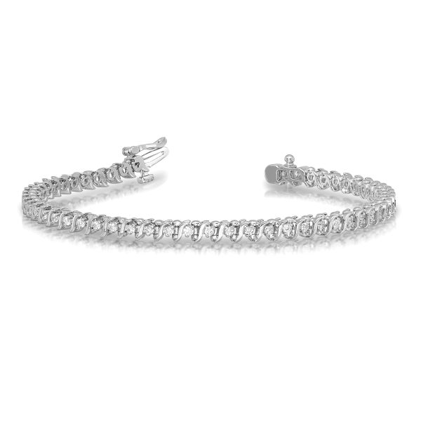 14k White Gold 1.6mm Diamond Tennis Bracelet - Image 3