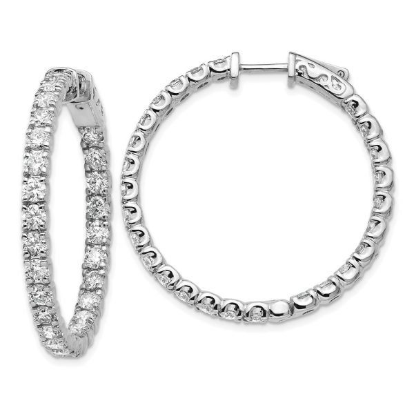 14k White Gold 4 7/8ct Lab Grown Diamond VS DEF In&Out Hoops