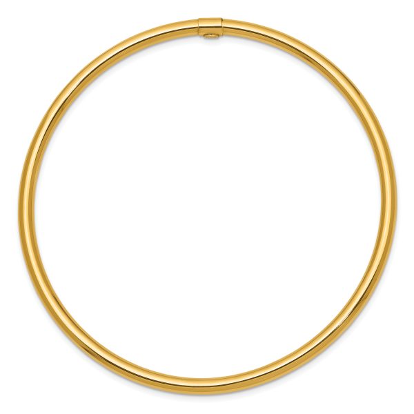 14k 3mm Polished Round Tube Slip-on Bangle - Image 2