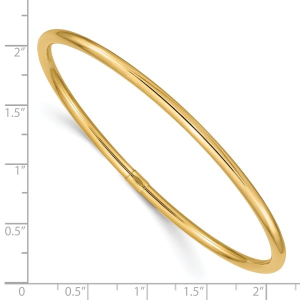 14k 3mm Polished Round Tube Slip-on Bangle - Image 3