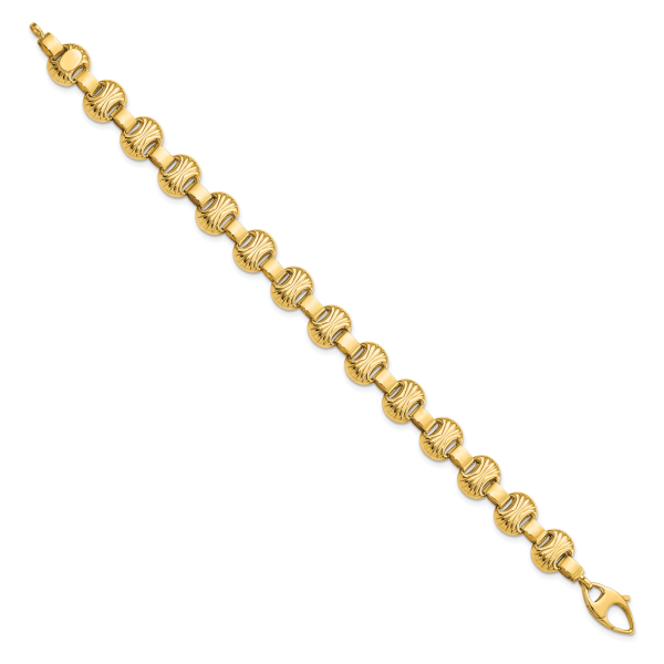 14K Polished & Textured Fancy Bracelet - Image 2