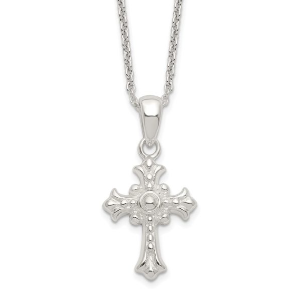 Sterling Silver Polished Cross Necklace