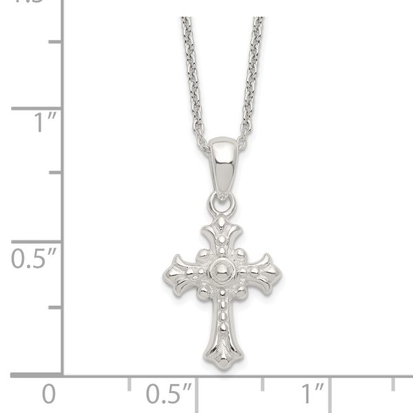 Sterling Silver Polished Cross Necklace - Image 2