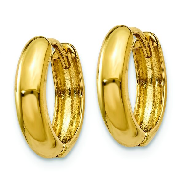 14k Polished Hinged Hoop Earrings - Image 2