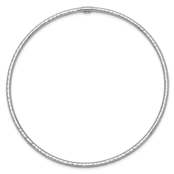 14k White Gold 2mm Diamond-cut Slip-on Bangle - Image 2