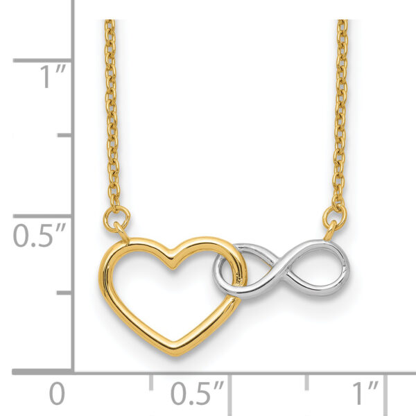 14KY & White Rhodium Heart with Infinity Symbol Necklace - Image 3