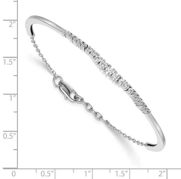14k White Gold 3/4ct Lab Grown Diamond VS/SI+ G+ Graduated Bangle - Image 2