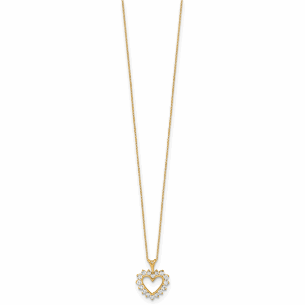 10k 1/2ct Lab Grown Diamond VS/SI+ G+ Comp 18in Heart Pendant Necklace - Image 2