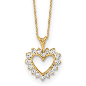 10k 1/2ct Lab Grown Diamond VS/SI+ G+ Comp 18in Heart Pendant Necklace