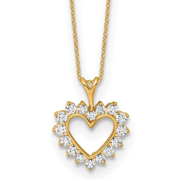 10k 1/2ct Lab Grown Diamond VS/SI+ G+ Comp 18in Heart Pendant Necklace