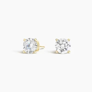 2.00 Cttw Certified Round 4-Prong Studs in 14K Yellow Gold